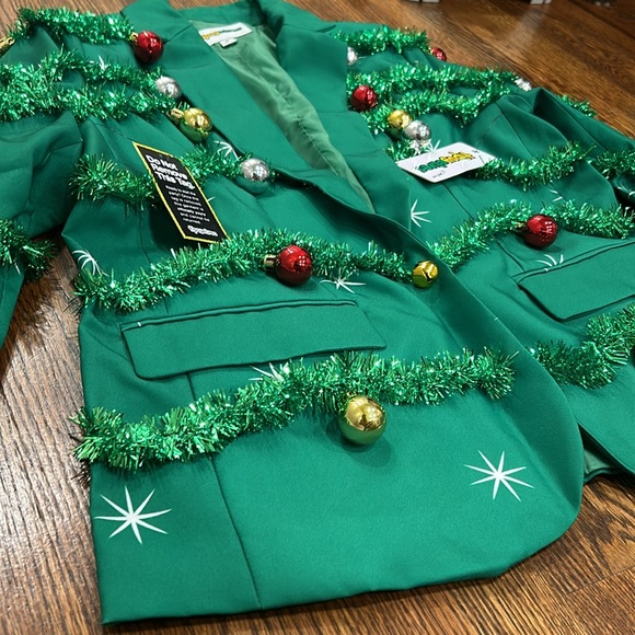TIPSY ELVES Women’s Gaudy Garland Ornament Green Blazer Sz M NWT - Picture 3 of 12